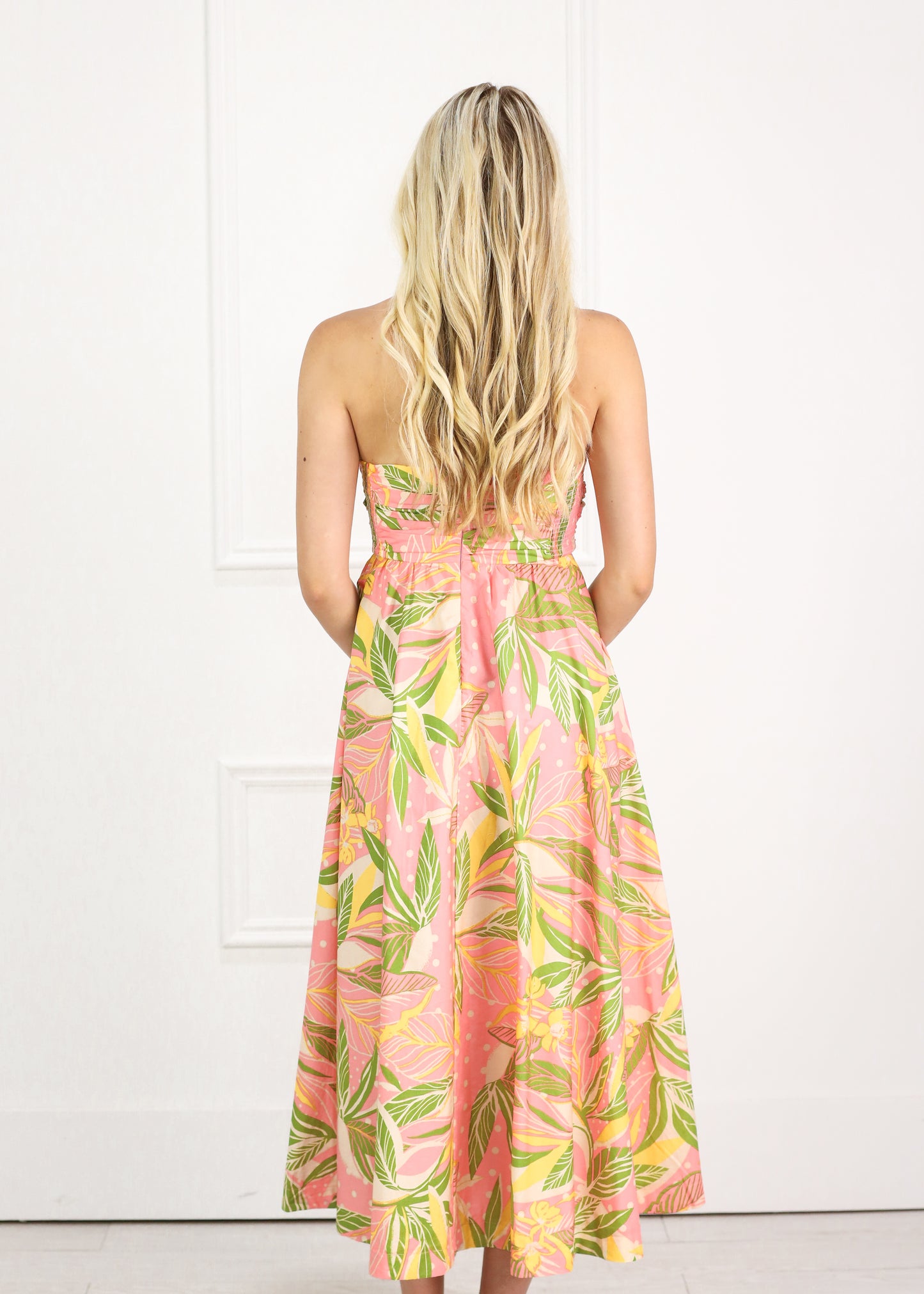 Tropical Oasis Strapless Dress