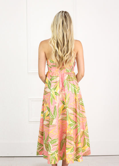 Tropical Oasis Strapless Dress