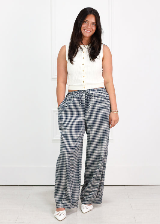 Relaxed Fit Gingham Pants