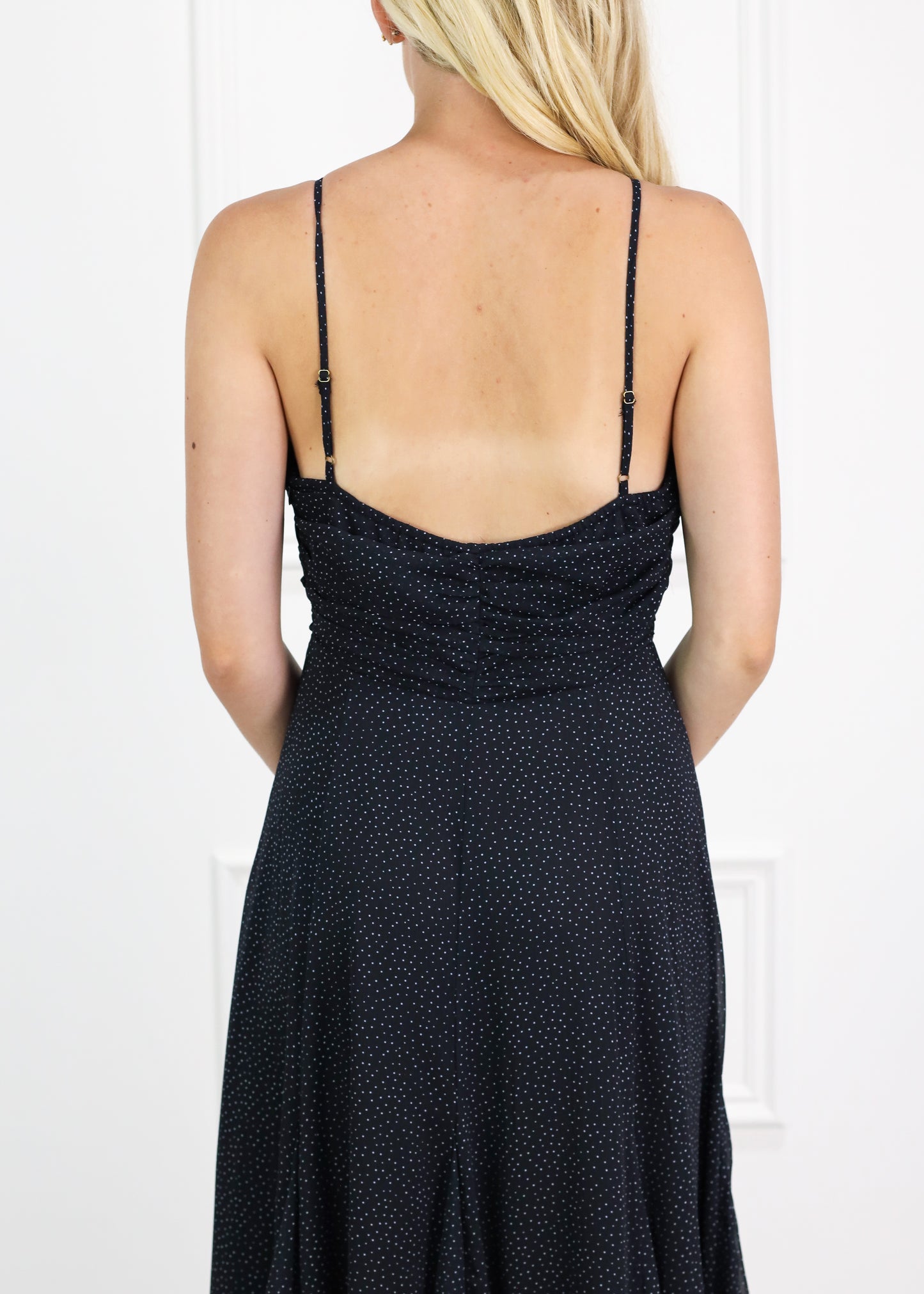 Navy Chiffon Dottie Maxi Dress
