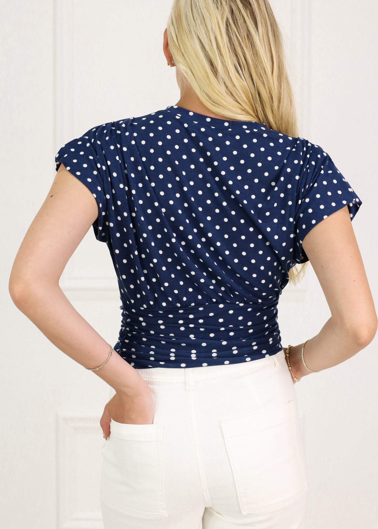 Polka Dot Top Navy