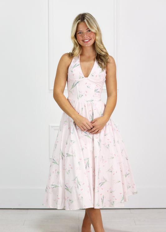 Shelly Floral Halter Midi Dress