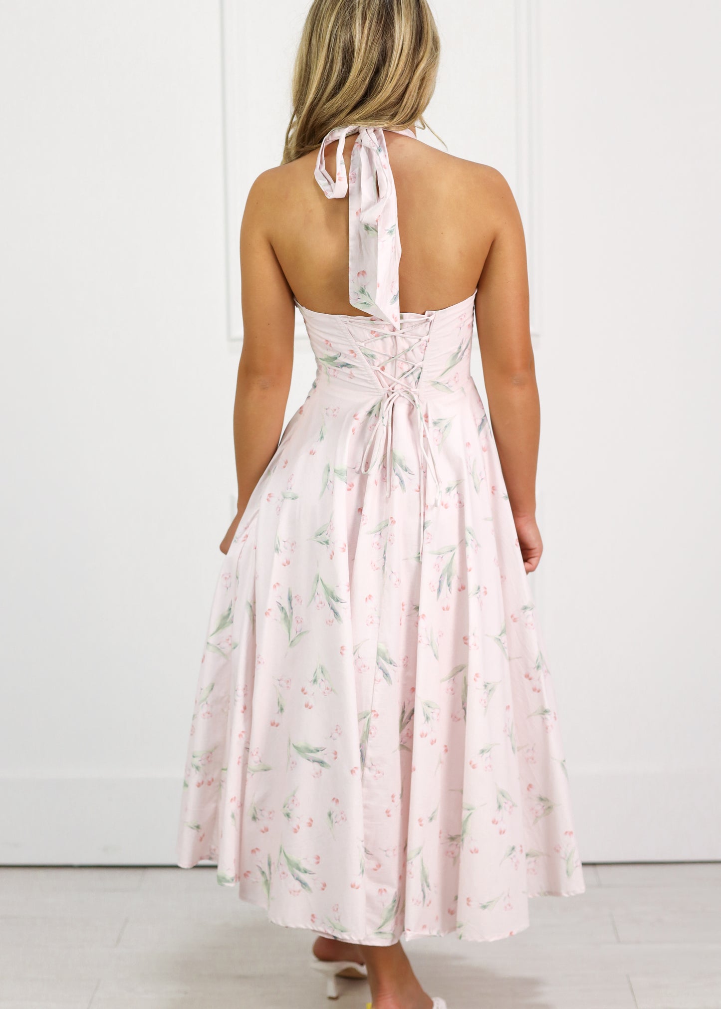 Shelly Floral Halter Midi Dress
