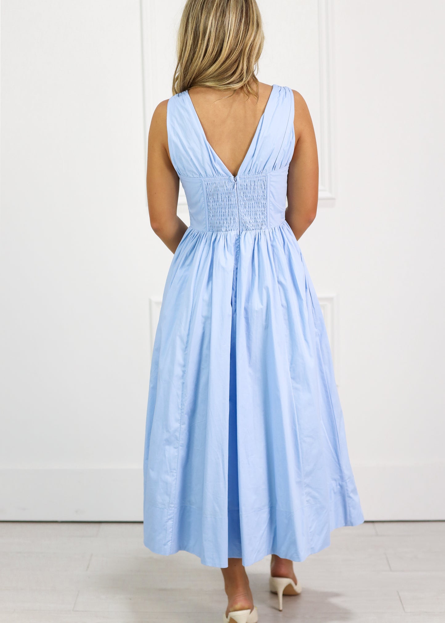 Shae Dottie Midi Dress Blue