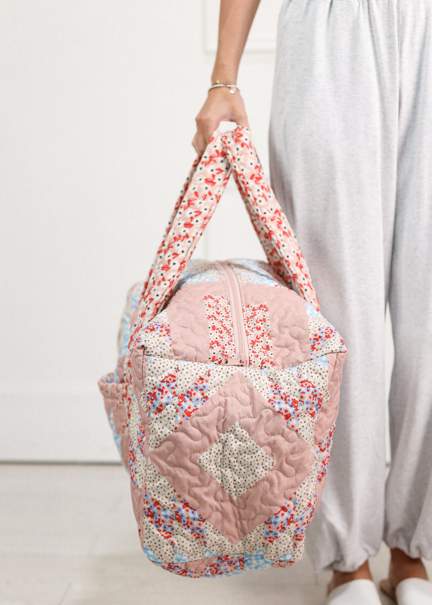 Adeline Rose Patchwork Quilted Duffle Bag