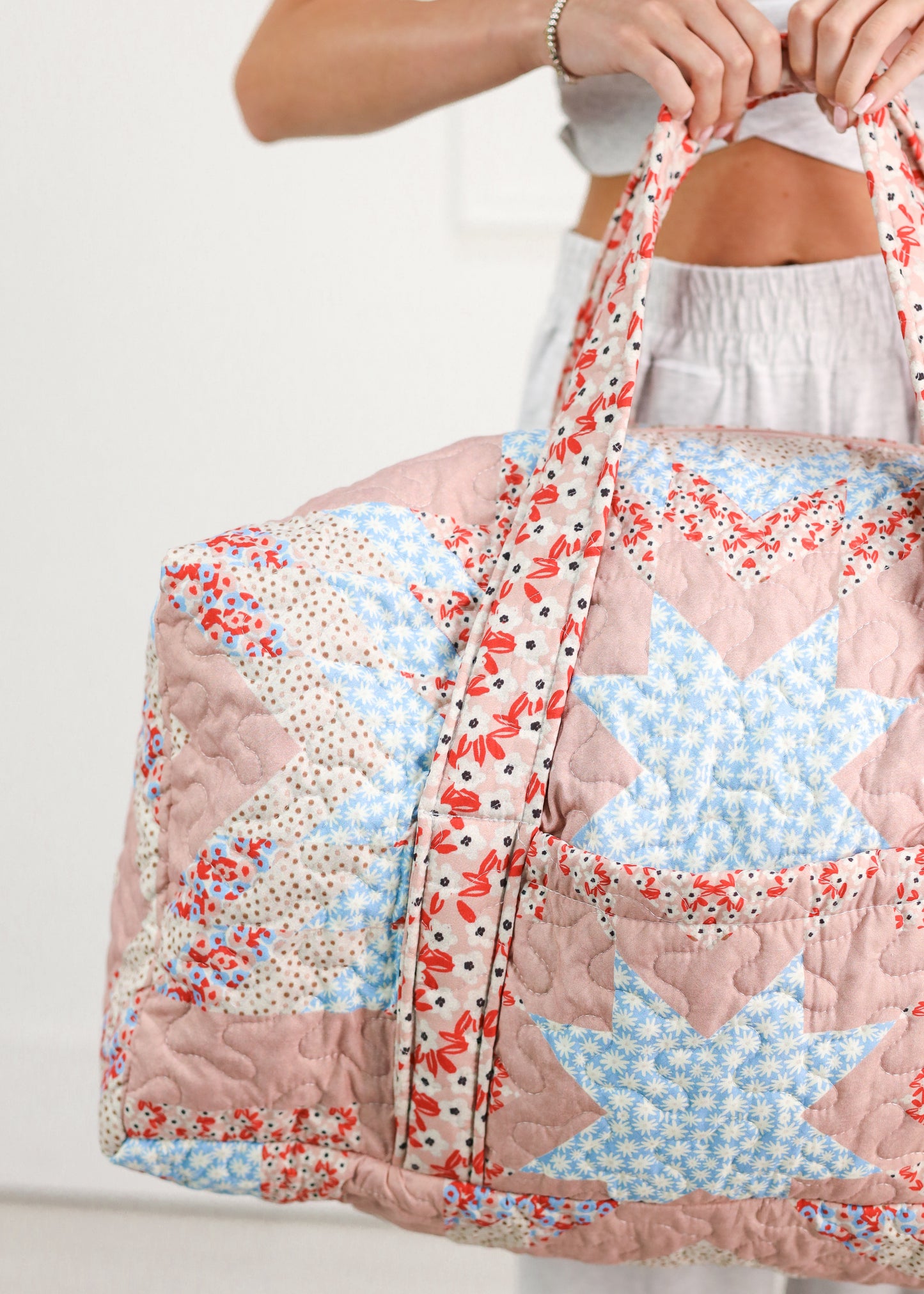 Adeline Rose Patchwork Quilted Duffle Bag