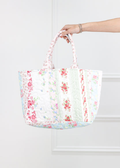 Patchwork Stripe Quilted Handbag