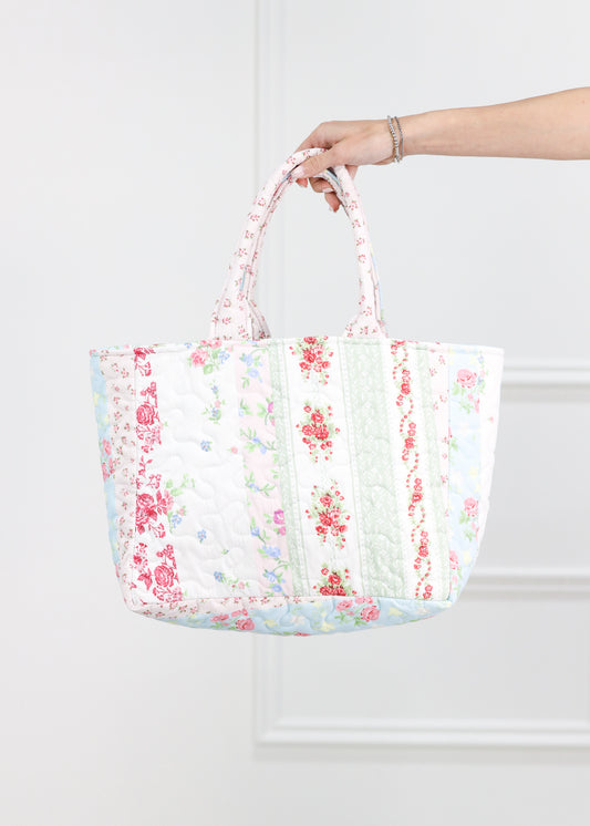 Patchwork Stripe Quilted Handbag