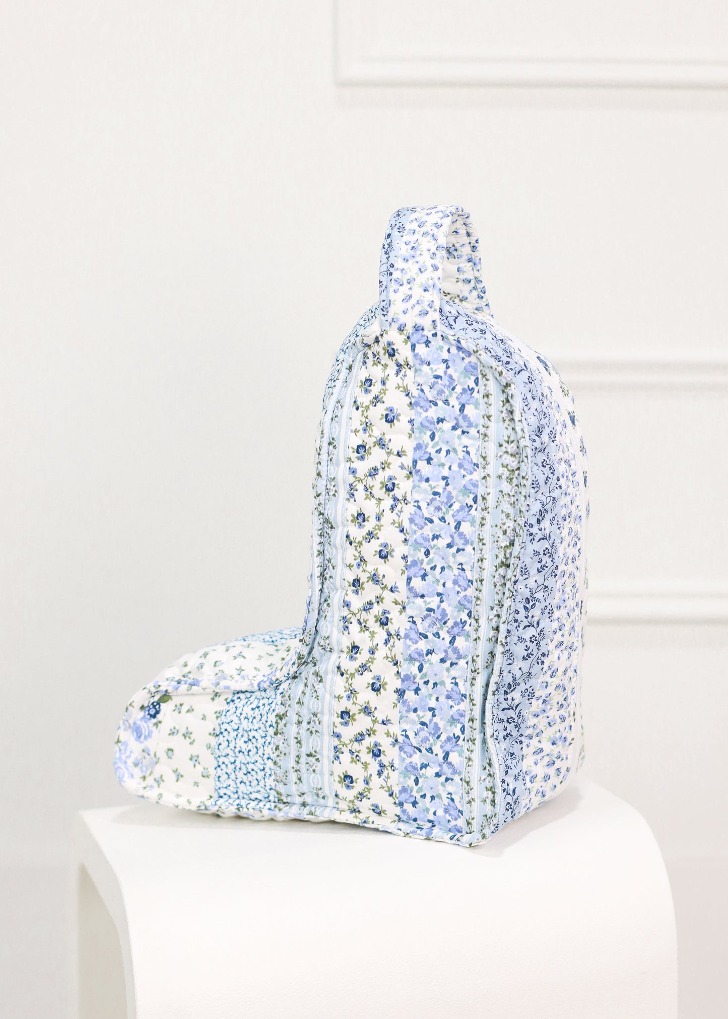 Blue Paige Patchwork Quilted Boot Bag