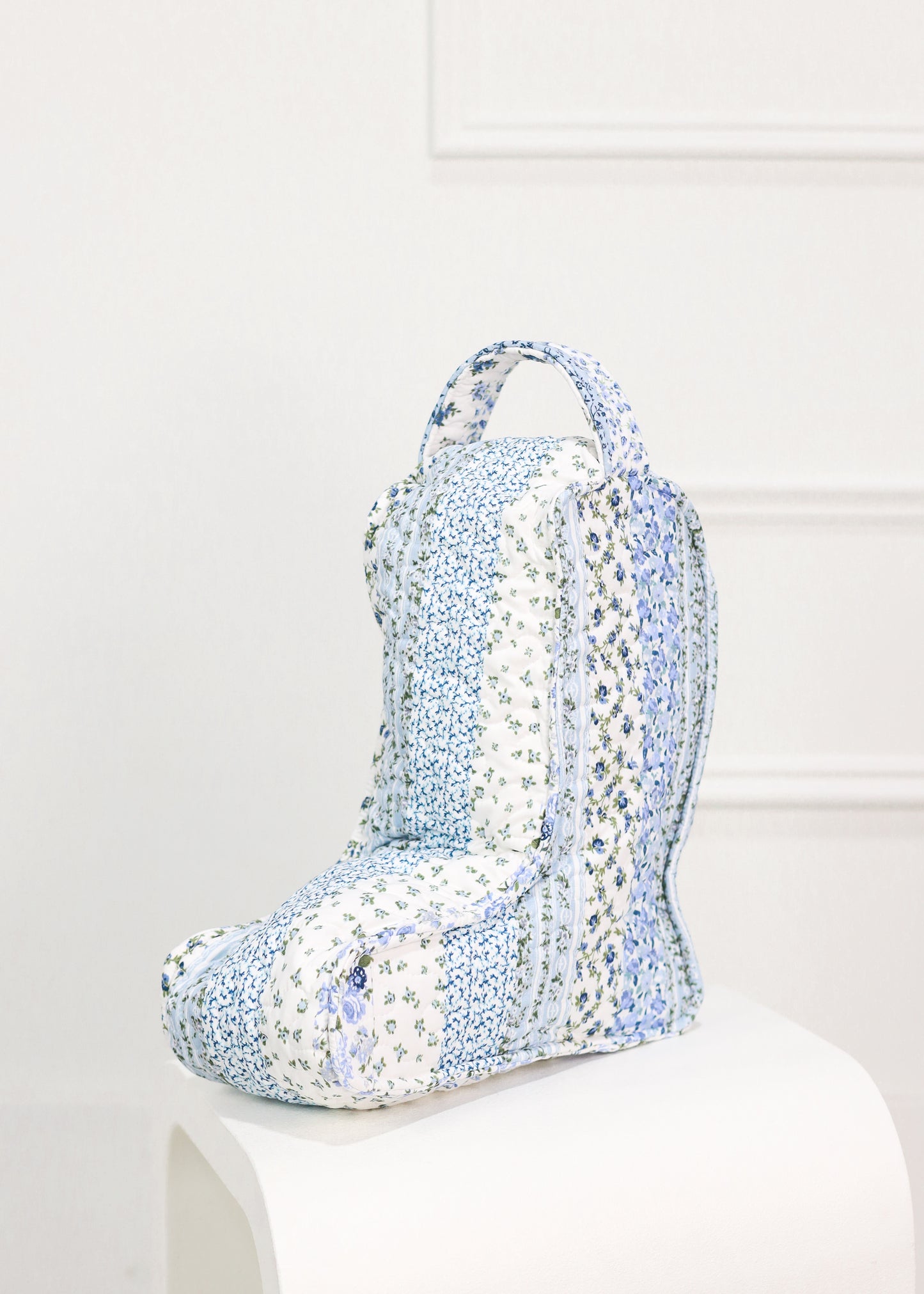 Blue Paige Patchwork Quilted Boot Bag