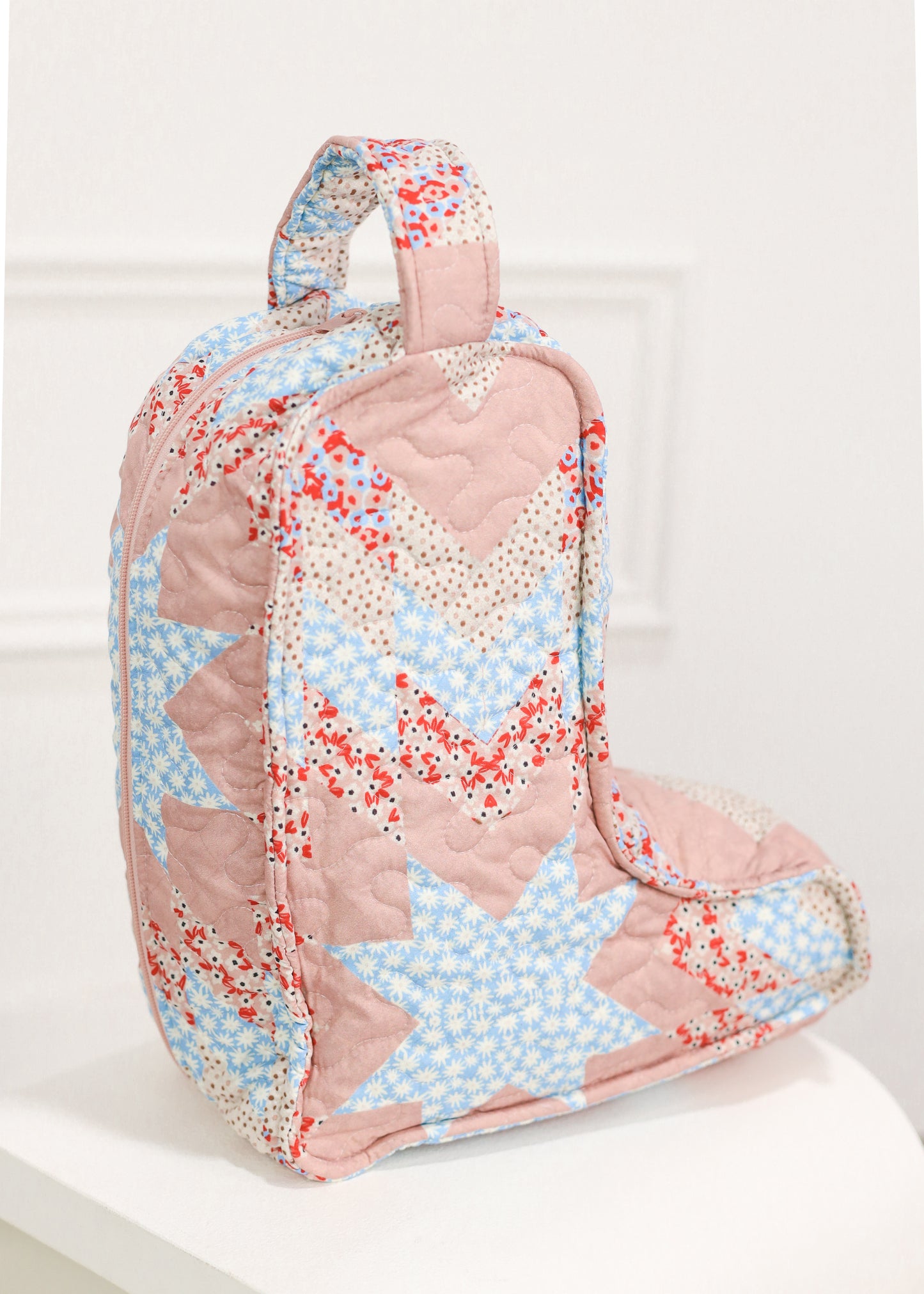 Adeline Rose Patchwork Quilted Boot Bag