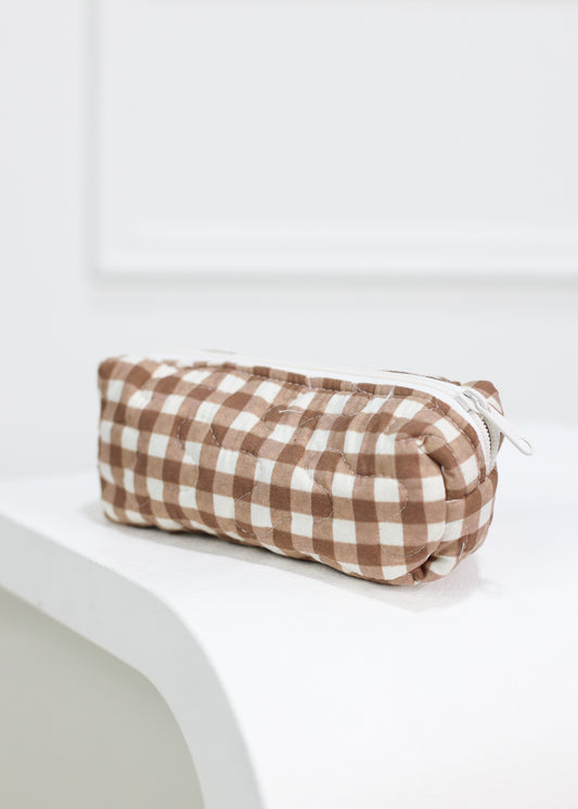 Brown Gingham Quilted Small Tools Bag