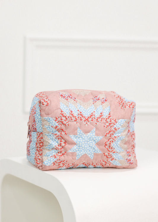 Adeline Rose Patchwork Quilted Makeup Bag L