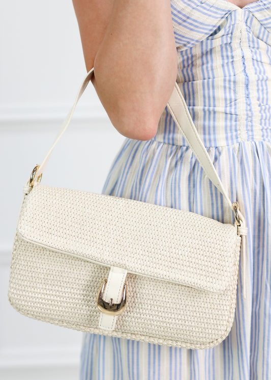 Gloria Straw Buckle Purse