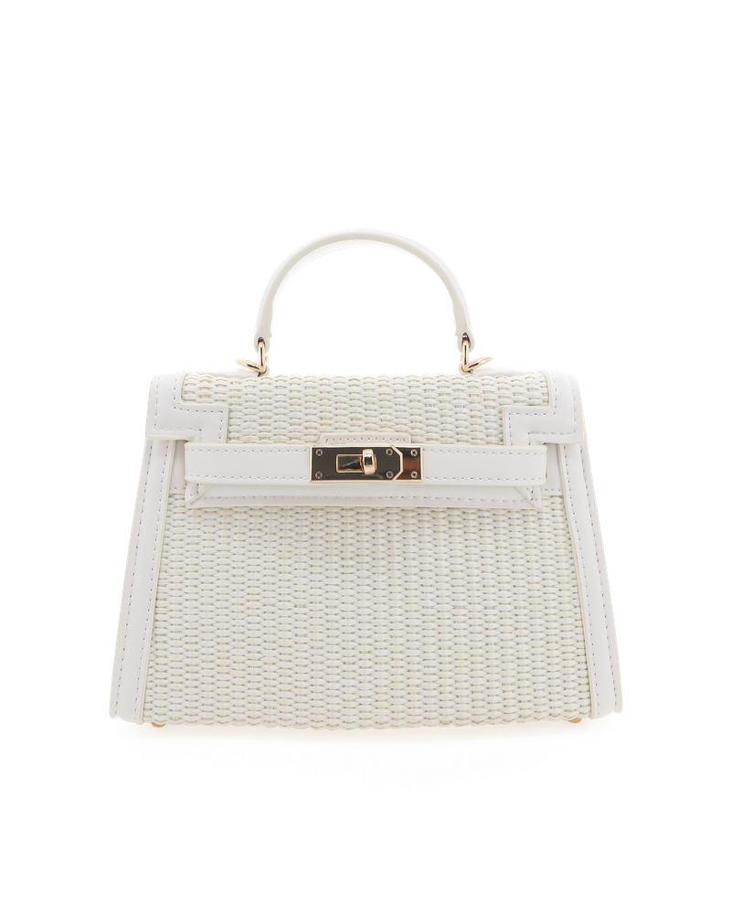 Hariette Raffia Handle Purse