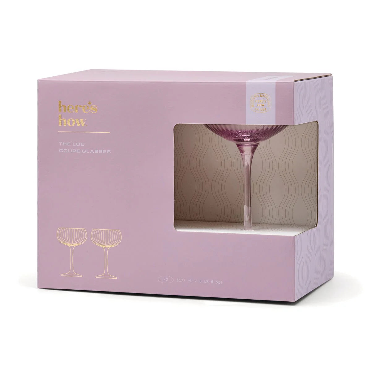 Lou Coupe Glasses Set Of 2 Lilac - Clothe Boutique