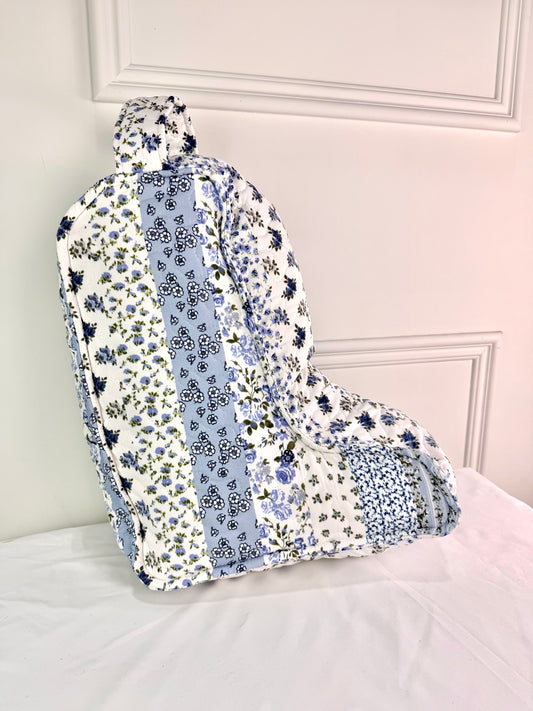 Blue Paige Patchwork Quilted Boot Bag - Clothe Boutique