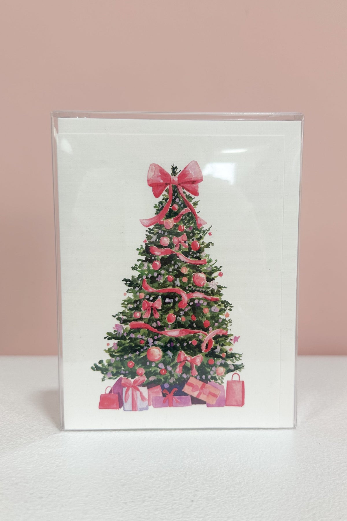 Pink Christmas Tree Boxed Cards