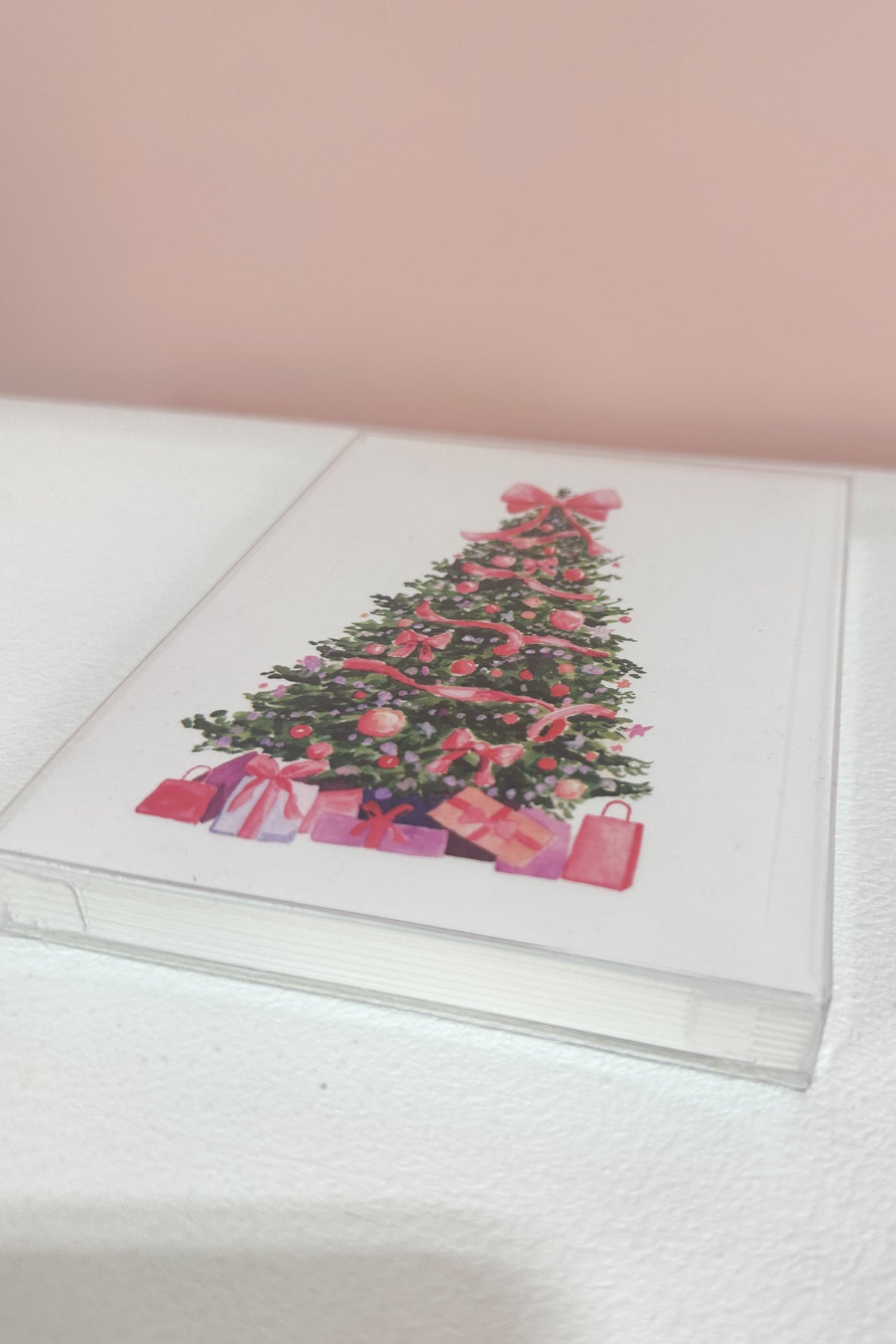 Pink Christmas Tree Boxed Cards