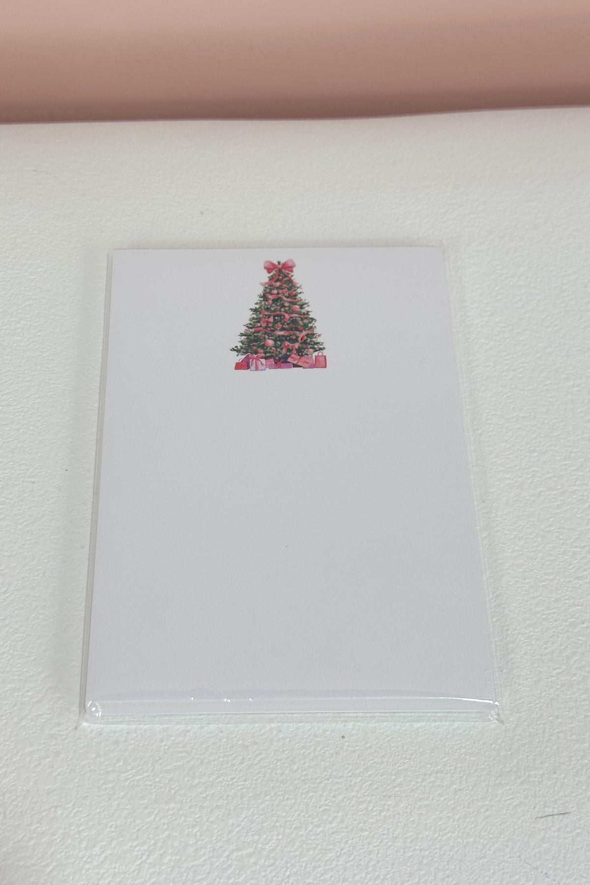 Pink Christmas Tree Notepad