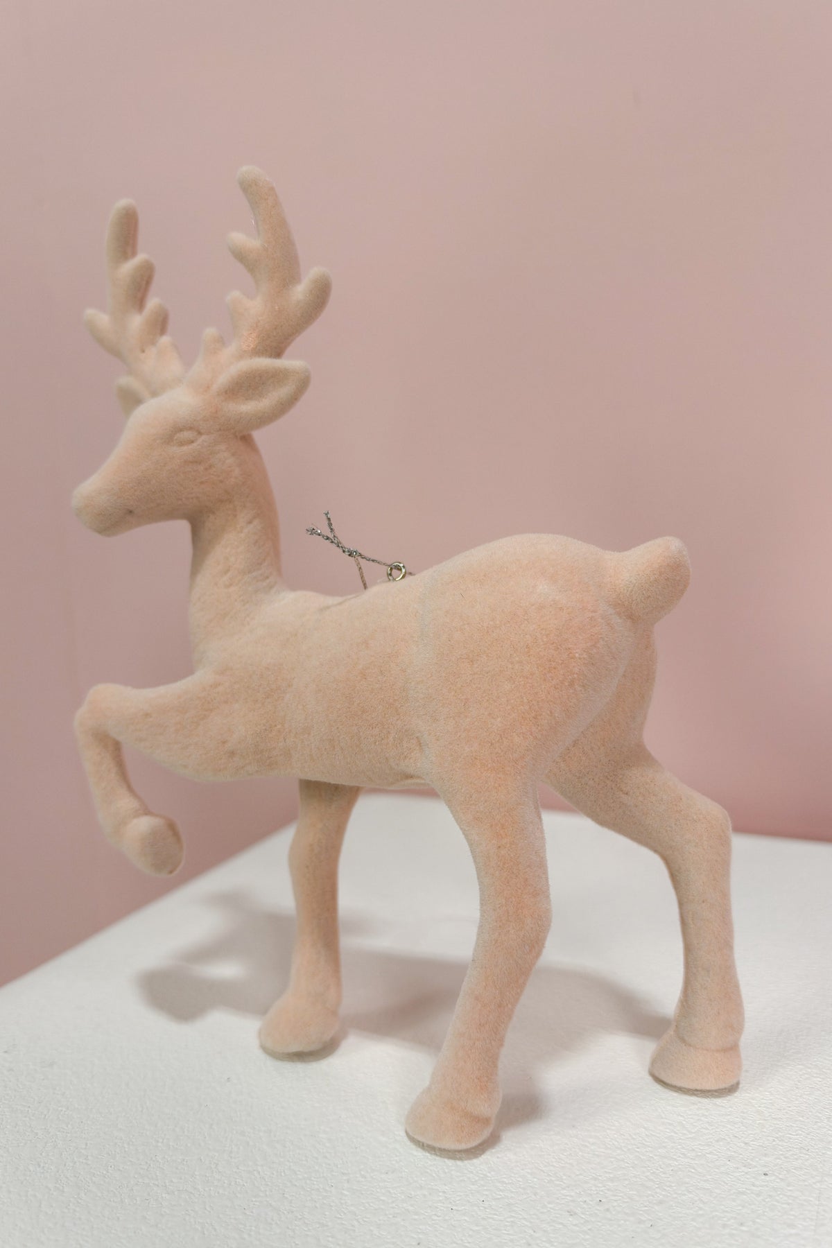 Flocked Deer Ornament