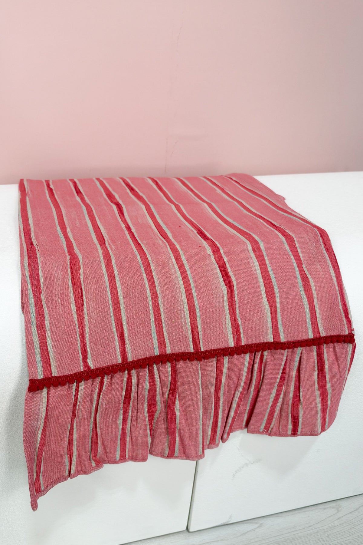 Printed Table Runner w/ Stripes