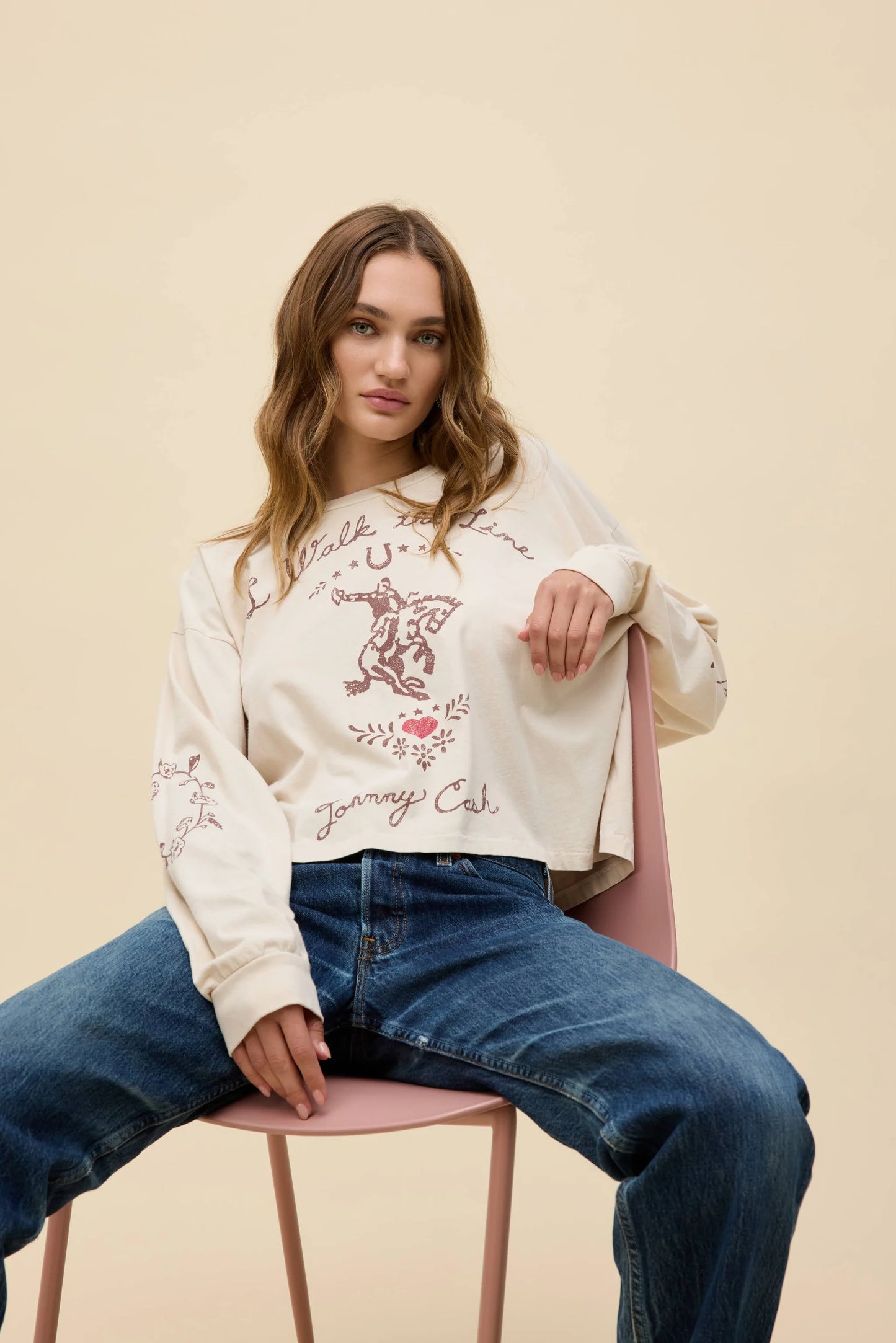 Johnny Cash Walk The Line Long Sleeve