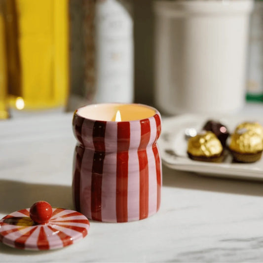 Pink Peppermint Stripe Candle - Clothe Boutique