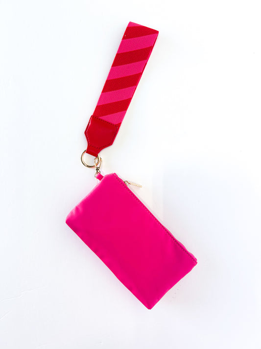 Starlet Stripe Wristlet Pink