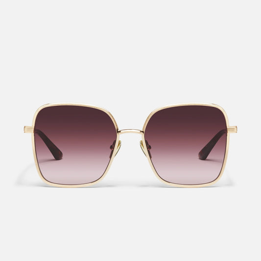 5th Ave Quay Sunglasses - Brushed Gold/Plum