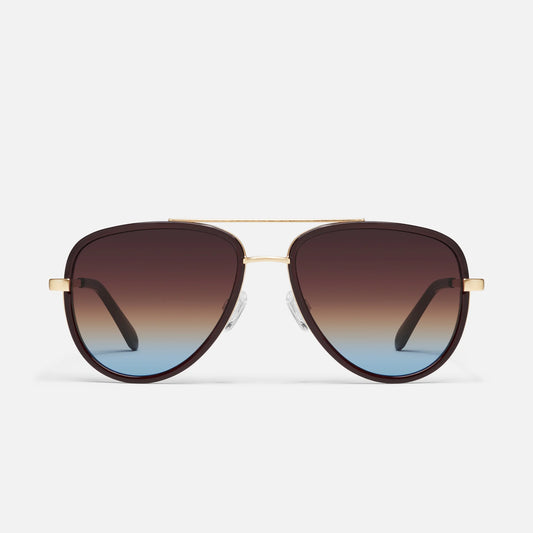 All In Medium Quay Sunglasses - Chocolate/Brown Blue
