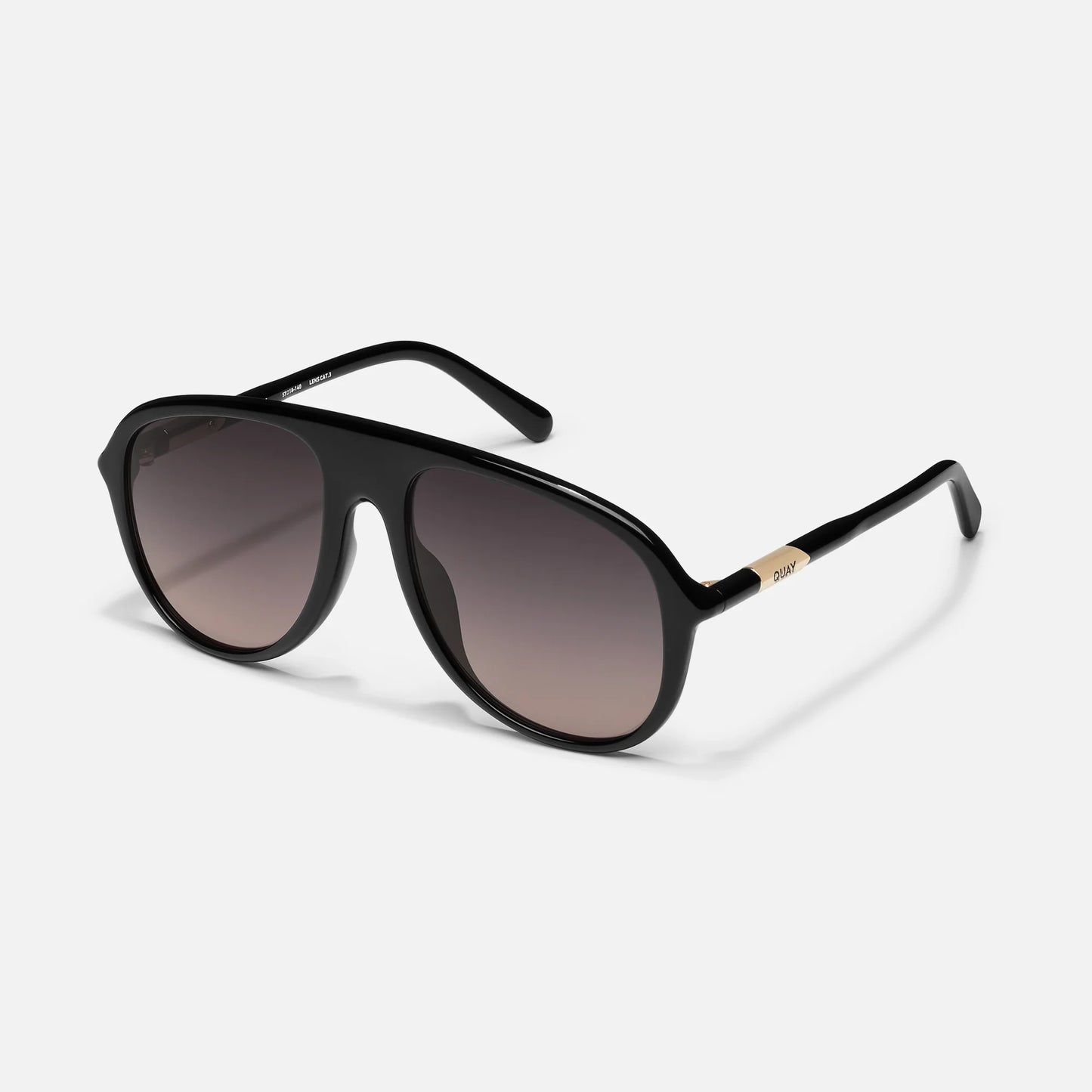 Chart Topper Quay Sunglasses - Black/Smoke Taupe