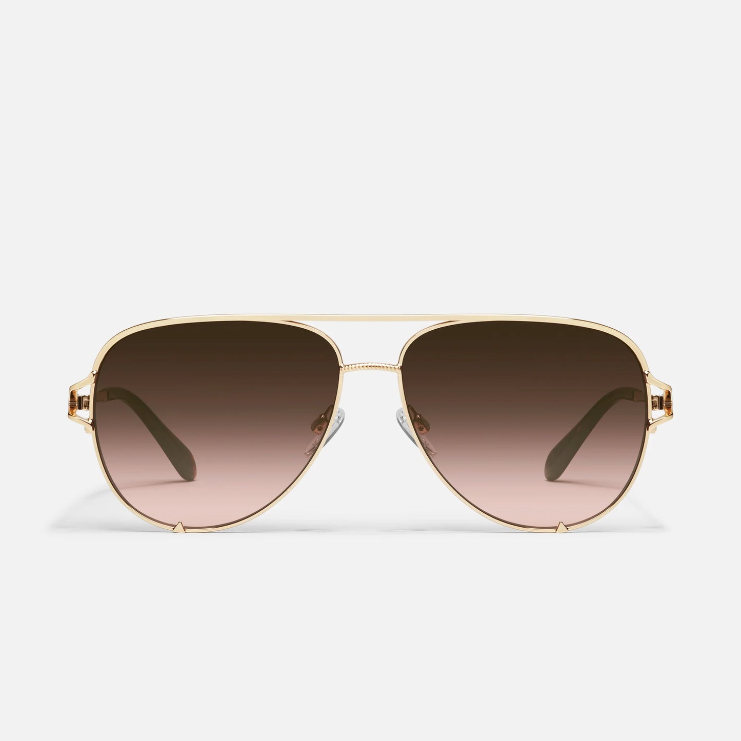 High Key Twist Quay Sunglasses - Gold/Brown Rose