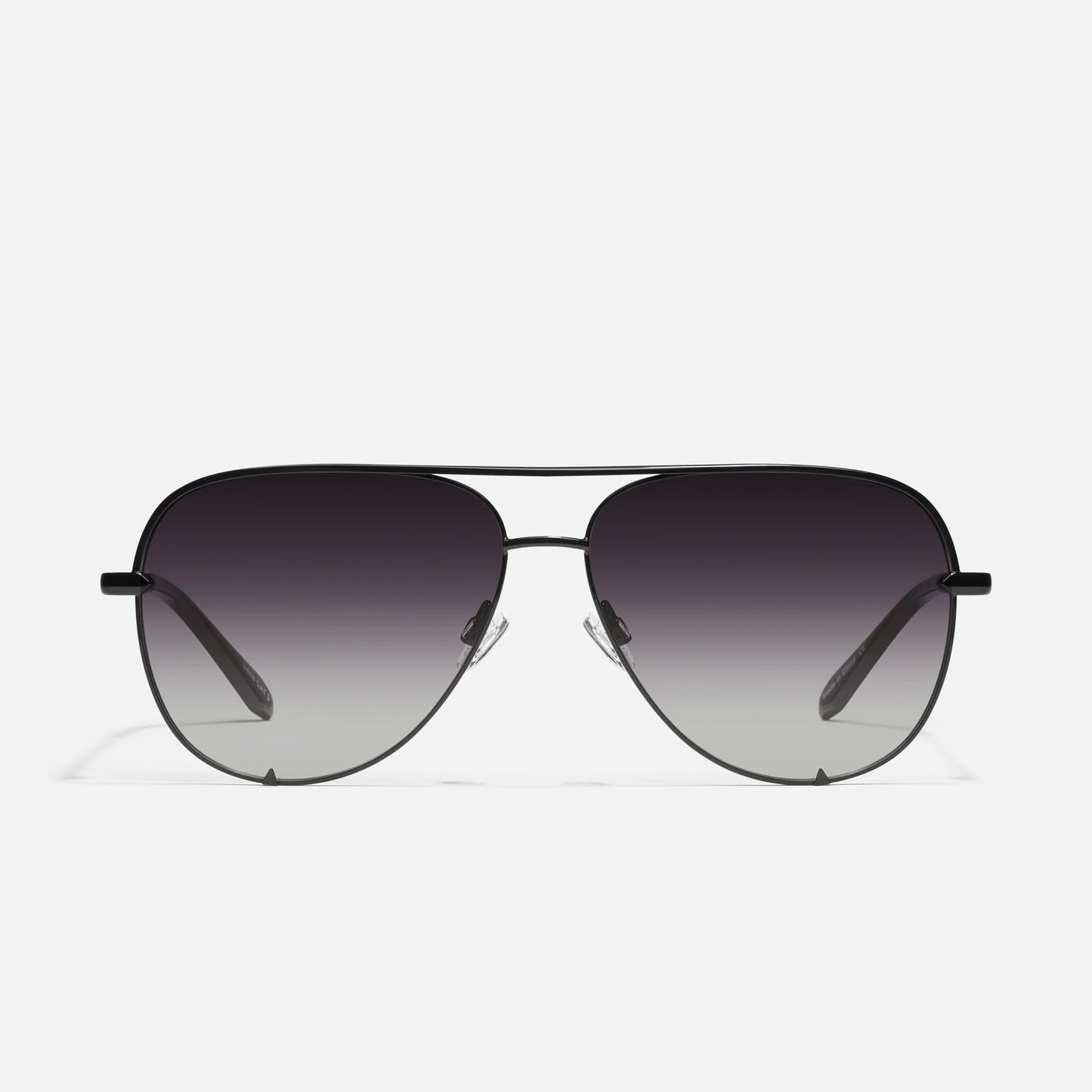 High Key Mini Quay Sunglasses - Black/Smoke Fade