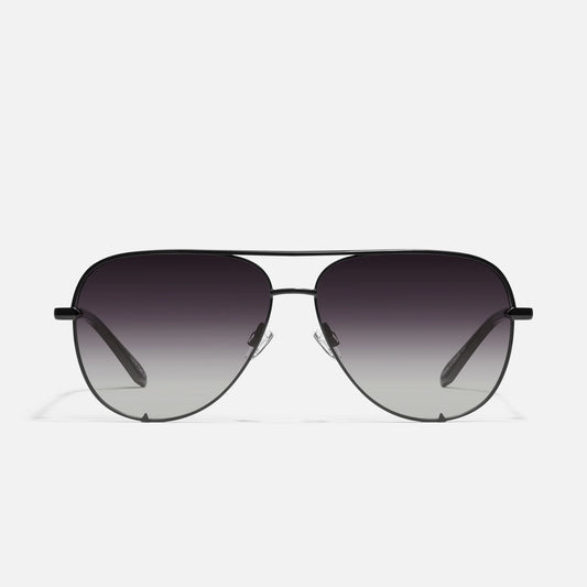 High Key Mini Quay Sunglasses - Black/Smoke Fade