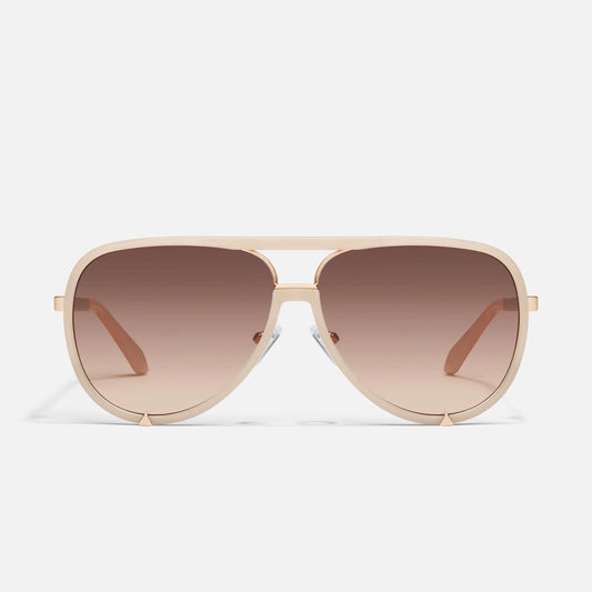 High Profile Quay Sunglasses - Bone/Brown Fawn