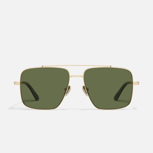 Level Out Quay Sunglasses - Gold/Green
