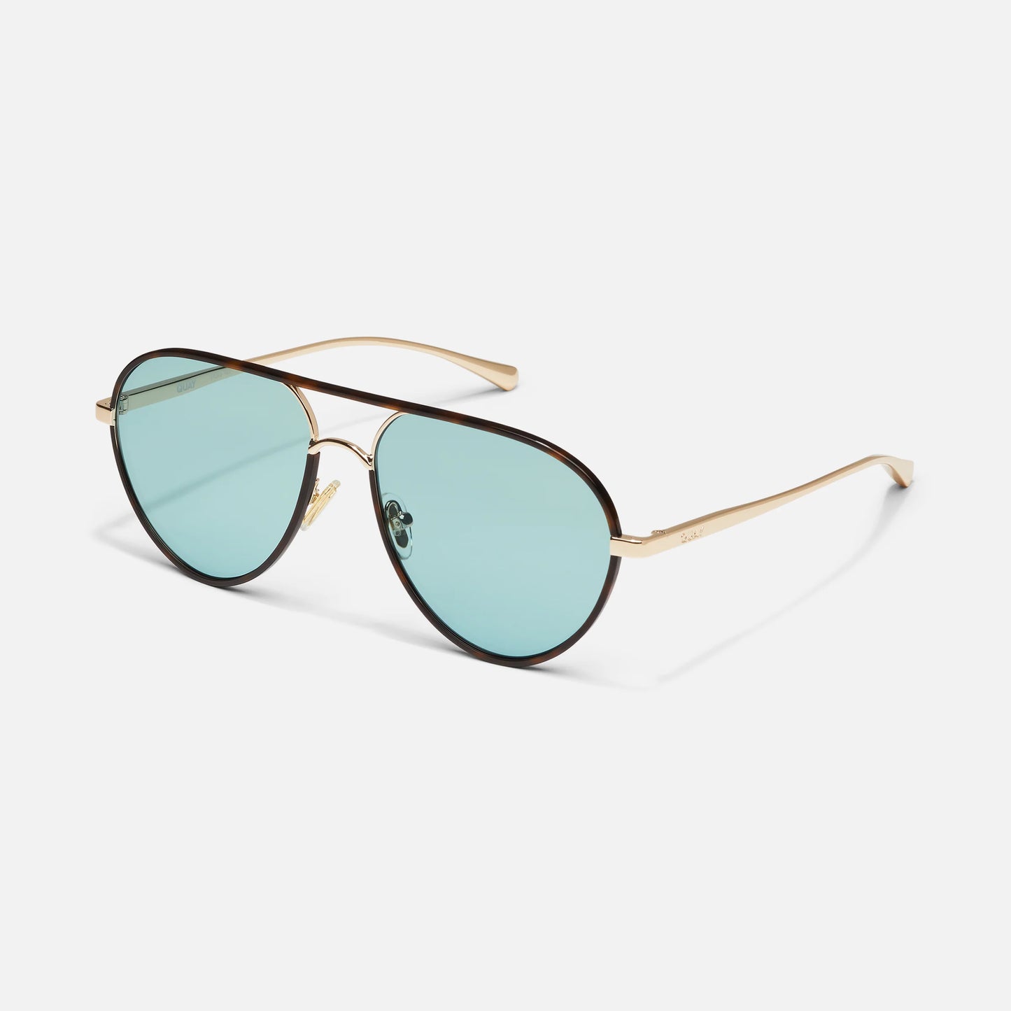Say Less Quay Sunglasses - Amber Tort/Aqua