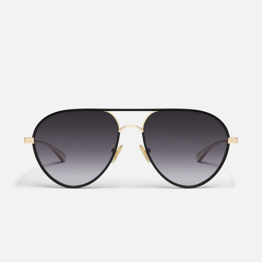 Say Less Quay Sunglasses - Black Gold/Smoke