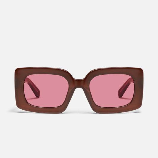 Talk Show Quay Sunglasses - Brown/Magenta