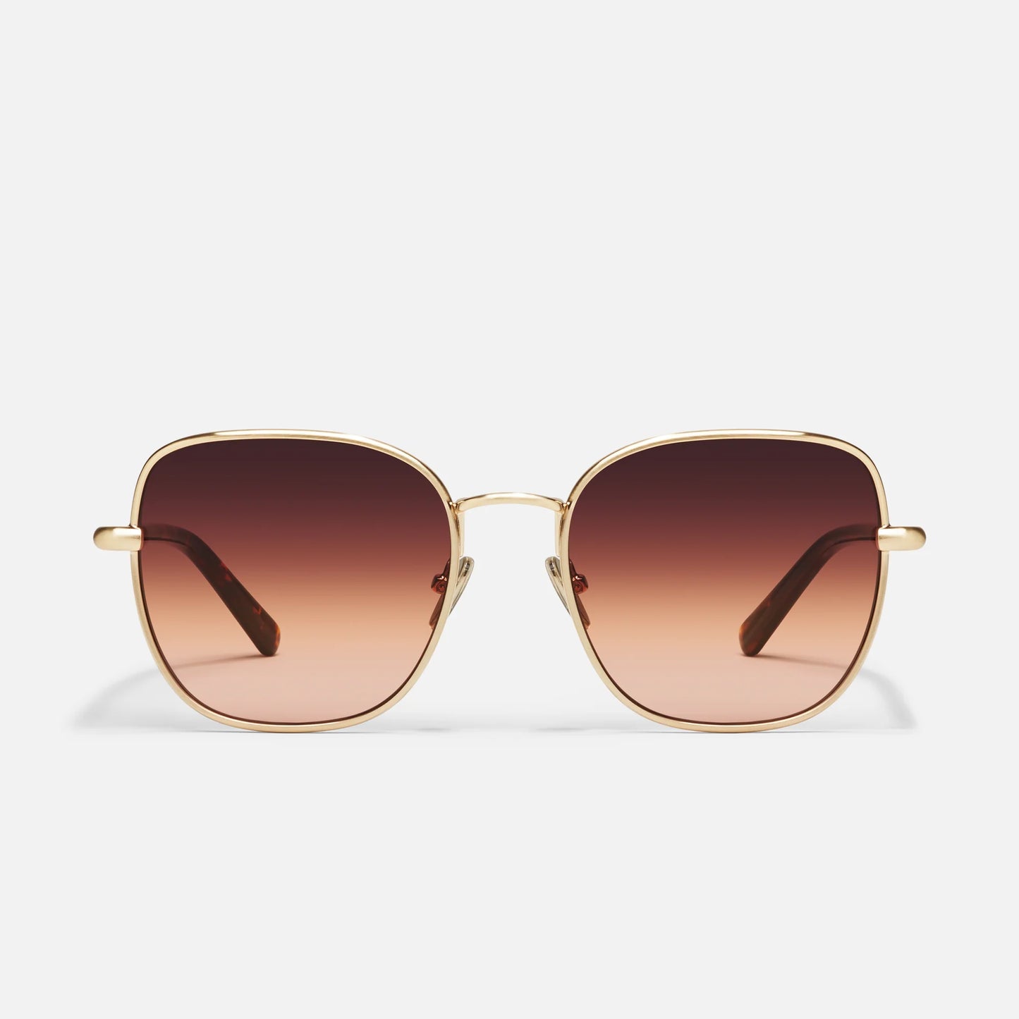 Up Town Quay Sunglasses - Brushed Gold/Maple Honey
