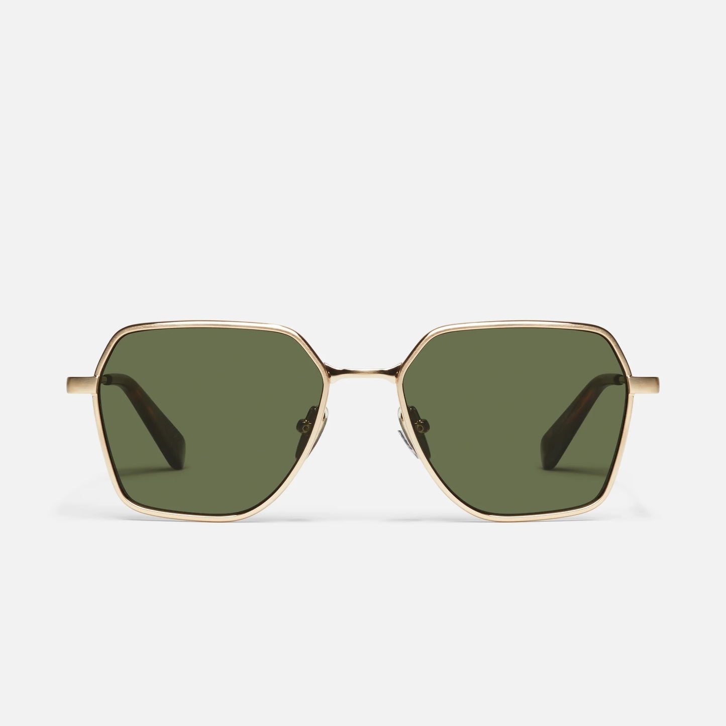 World Tour Quay Sunglasses - Brushed Gold/Green
