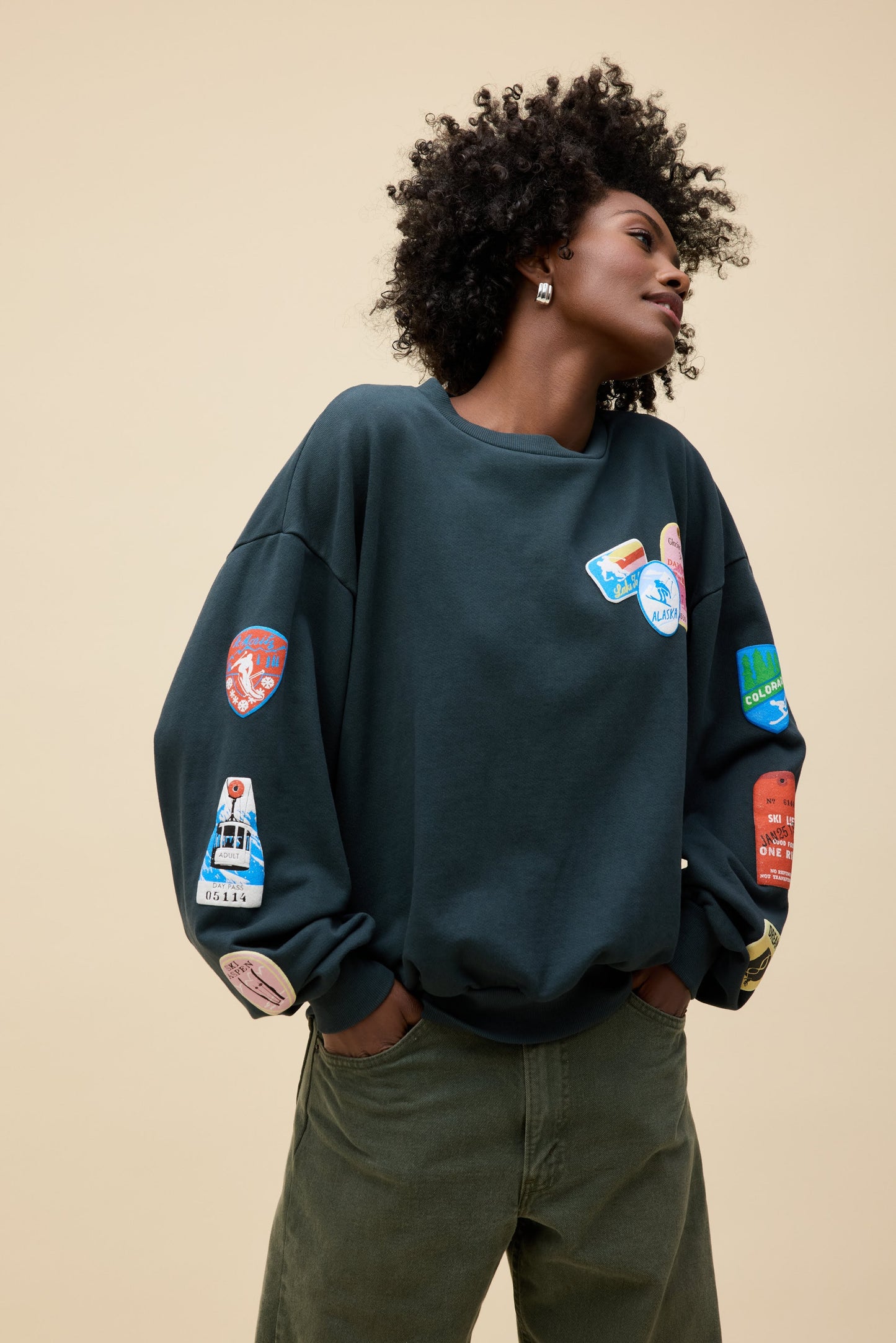 Ski Patch & Pass Oversized Crewneck