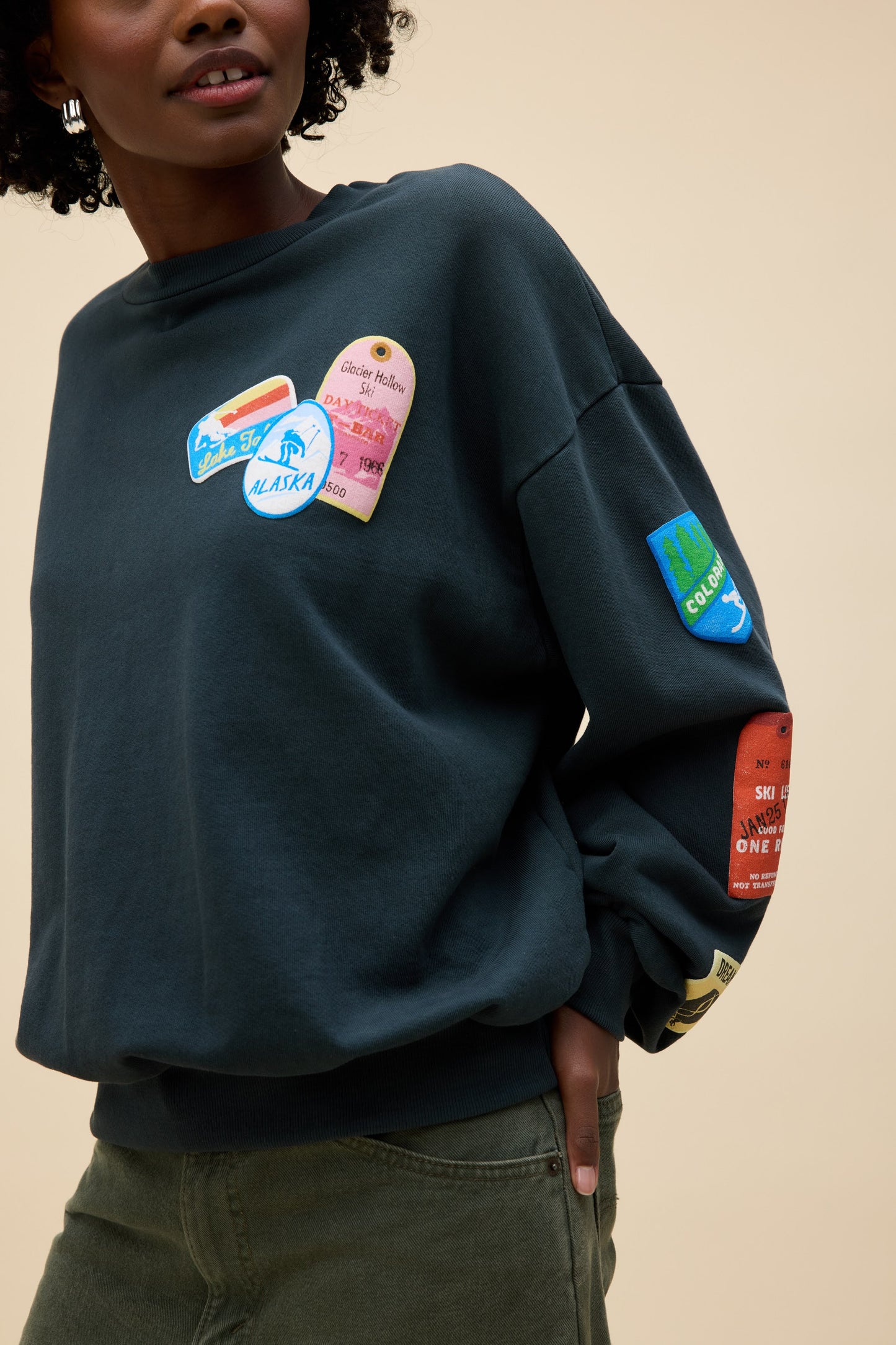 Ski Patch & Pass Oversized Crewneck