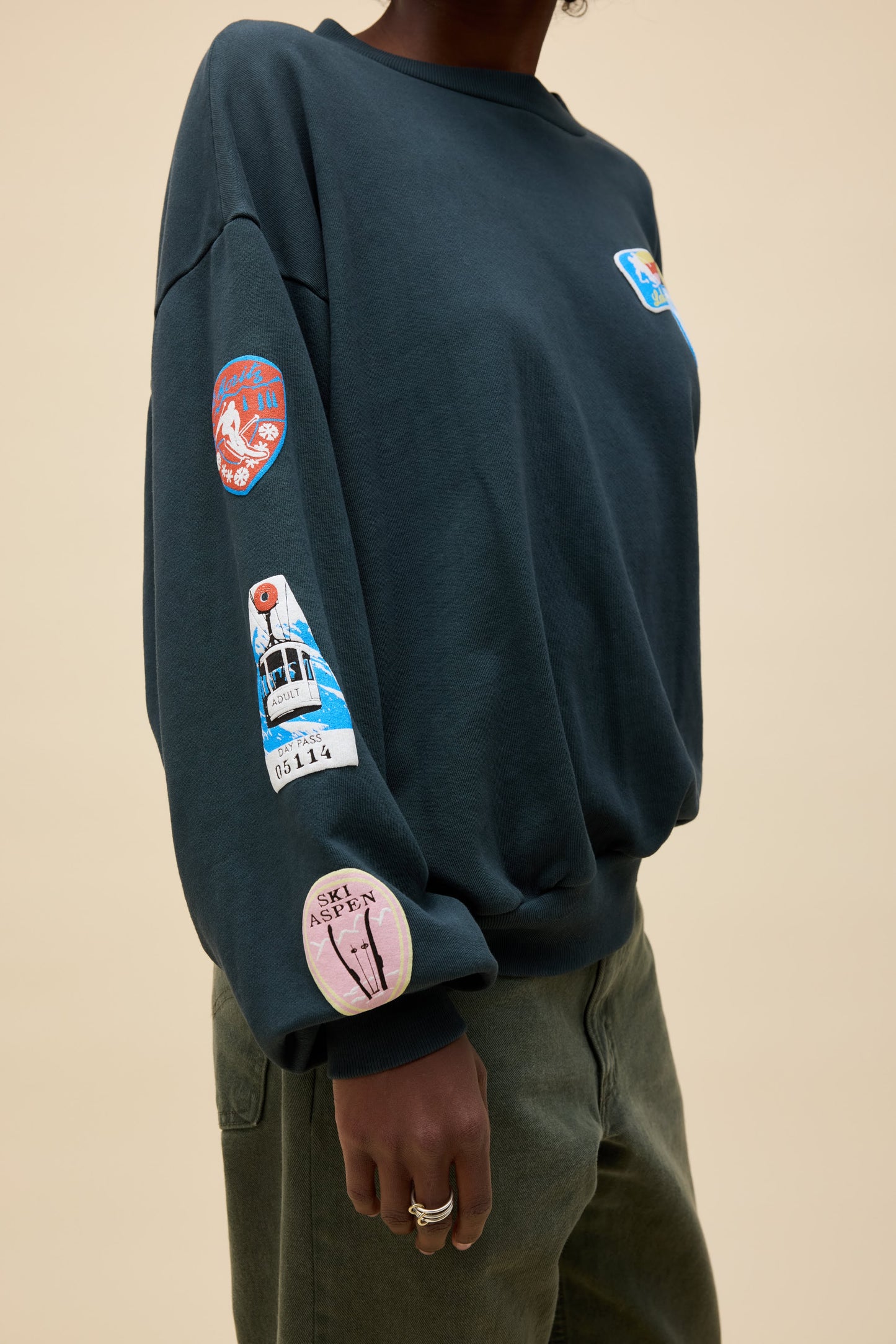 Ski Patch & Pass Oversized Crewneck