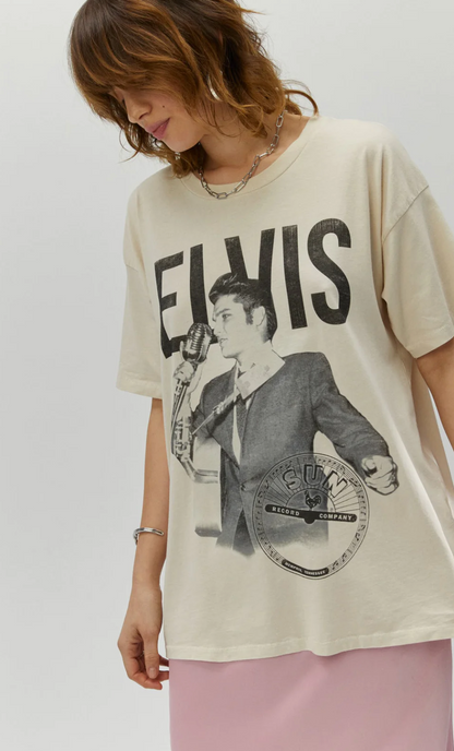 Elvis Merch T-shirt Dirty White