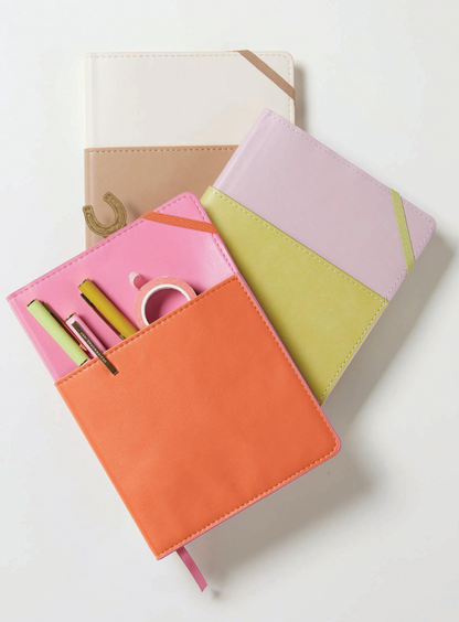 Pink/Chili Vegan Leather Pocket Journal
