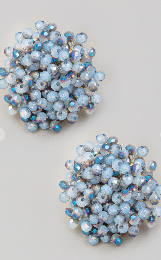 Cluster of Beads Studs Blue