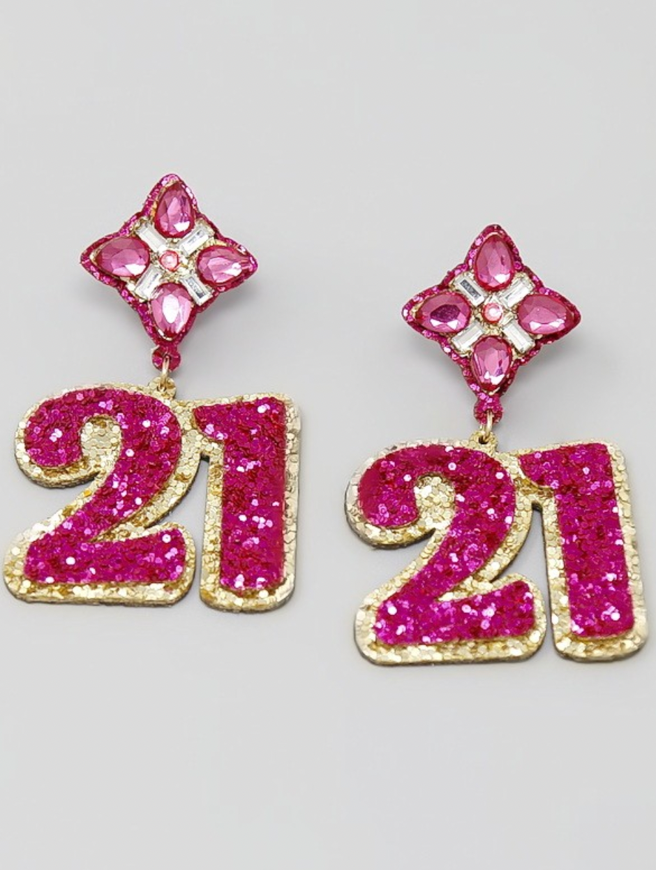 21st Birthday Earrings