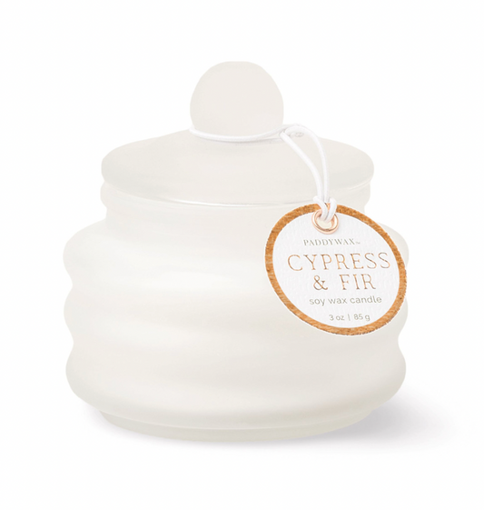 Cypress & Fir 3oz. Frosted Candle w/ Lid